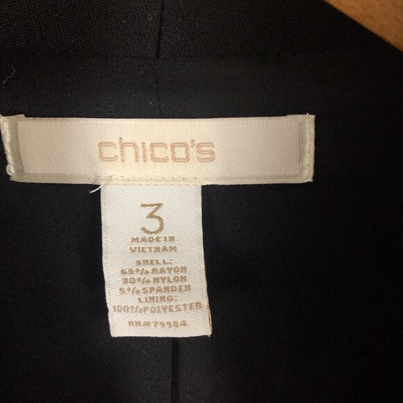 Chico's Black Open Blazer Size 3 / XL - Picture 3 of 5